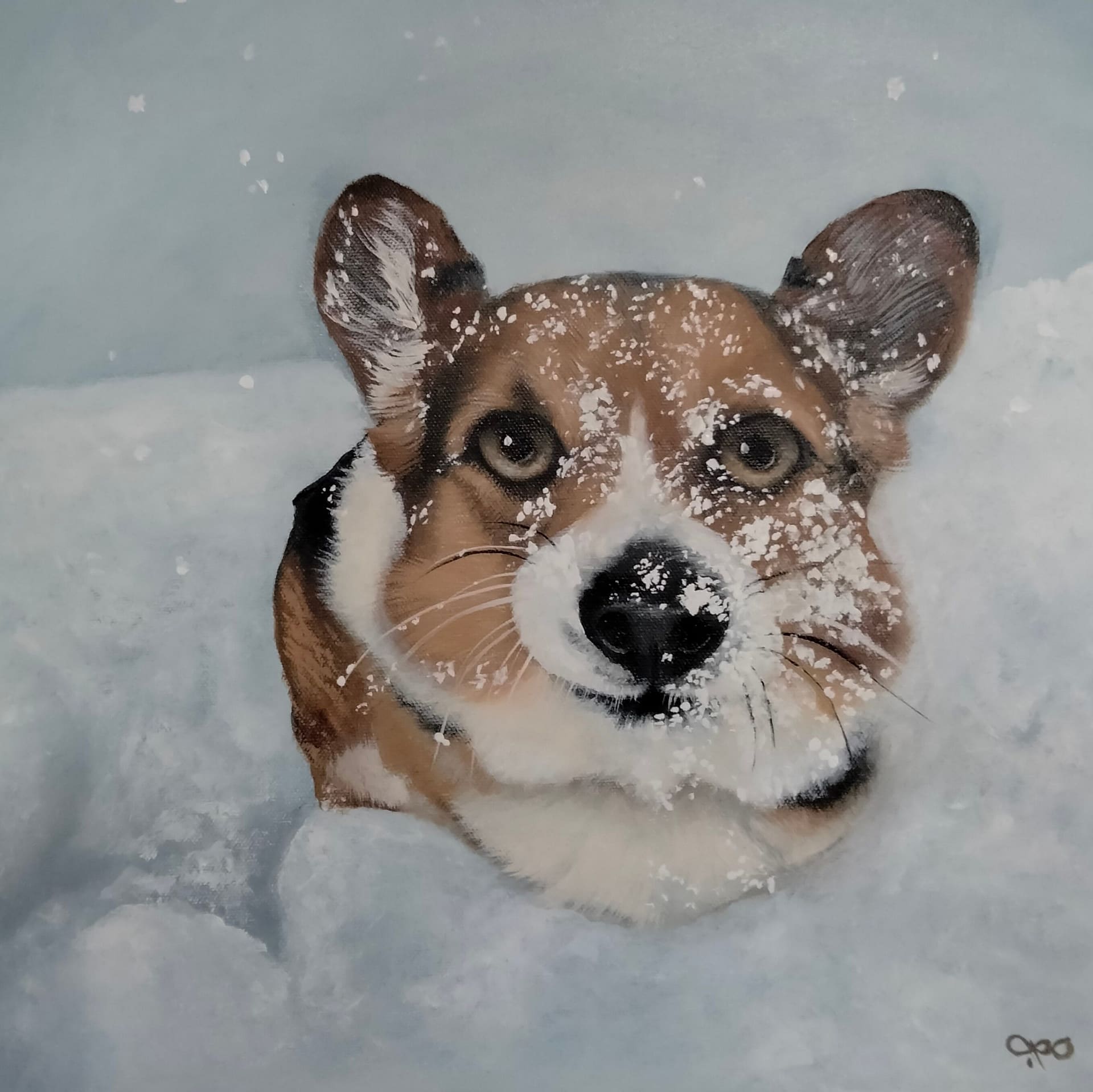 Corgi Pup Snow Cardinal Indoor & Outdoor Mat, 24 x 36 in., 1 - Kroger